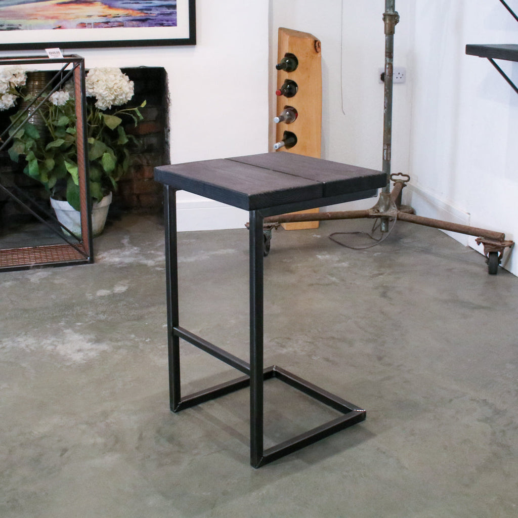 Crest and Weave, Solid Oak High Stool, 700mm Bar-height, 48mm Seat, Rustic — side view