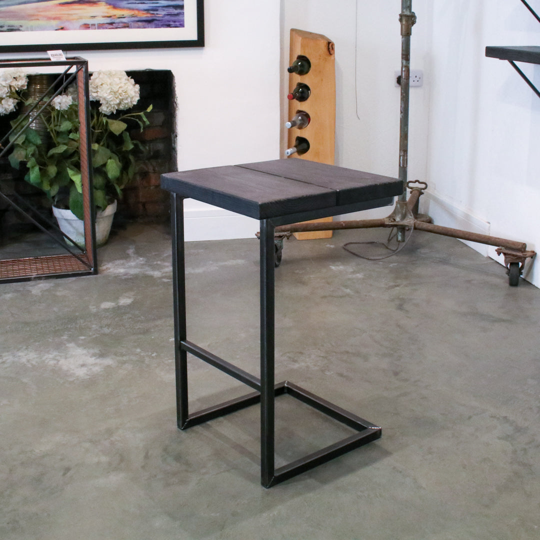 Crest and Weave, Solid Oak High Stool, 700mm Bar-height, 48mm Seat, Rustic — side view