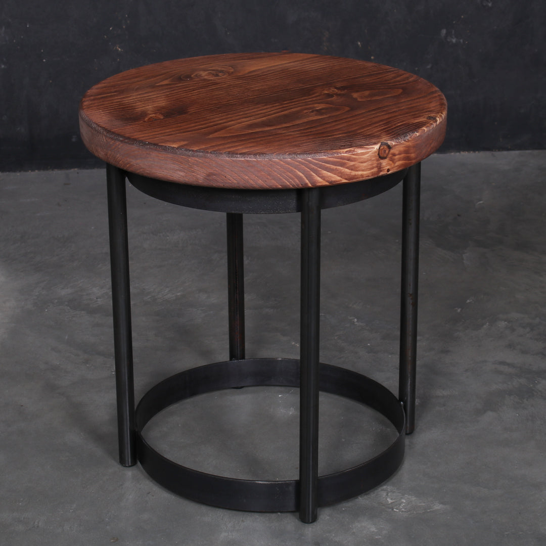 Crest and Weave, Solid Oak Stool, 420mm Ø Seat, 455mm Height, Rustic — main product photo