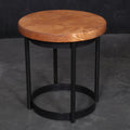 Crest and Weave, Solid Oak Stool, 420mm Ø Seat, 455mm Height, Rustic — detail of top finish