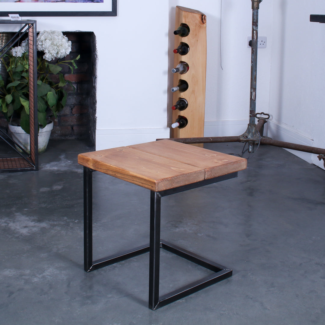 Crest and Weave, Solid Oak Low Stool, 440×440mm, 48mm Thick, Rustic — main product photo