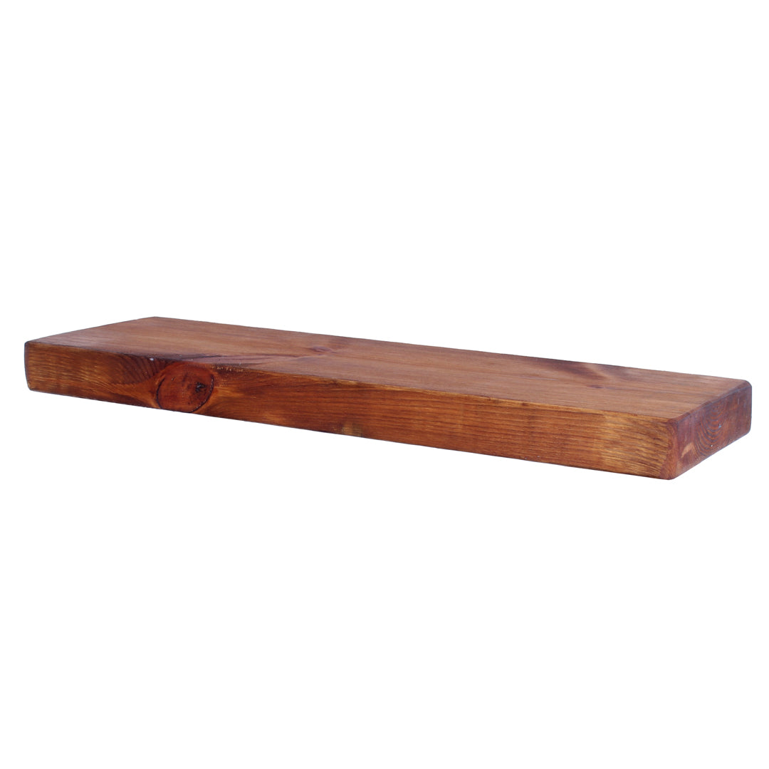 Crest and Weave, Pine Shelf, 220mm Wide, 40mm High, Rustic — detail of top finish
