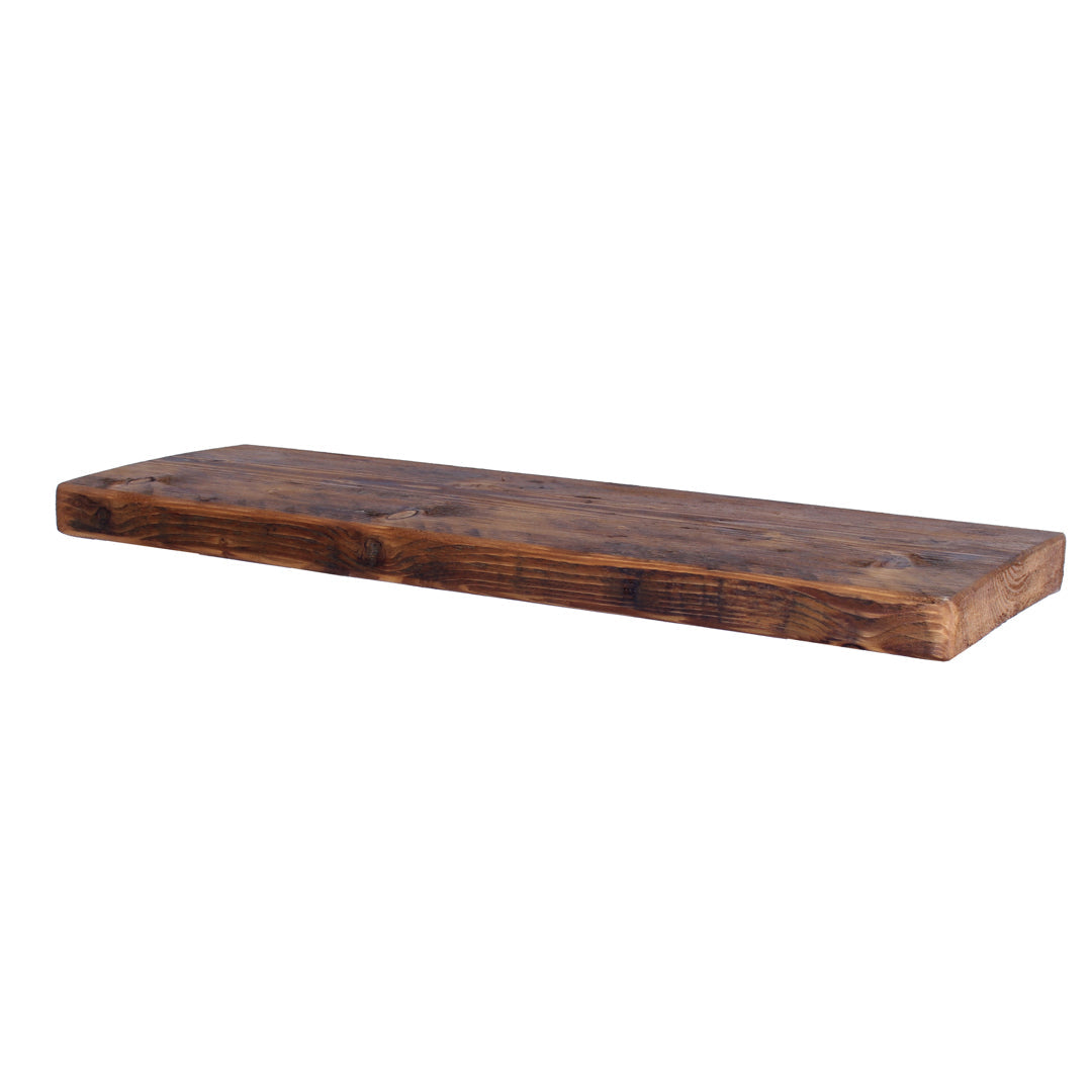 Crest and Weave, Reclaimed Scaffold Shelf, 220mm, Handmade UK, Rustic — detail of top finish