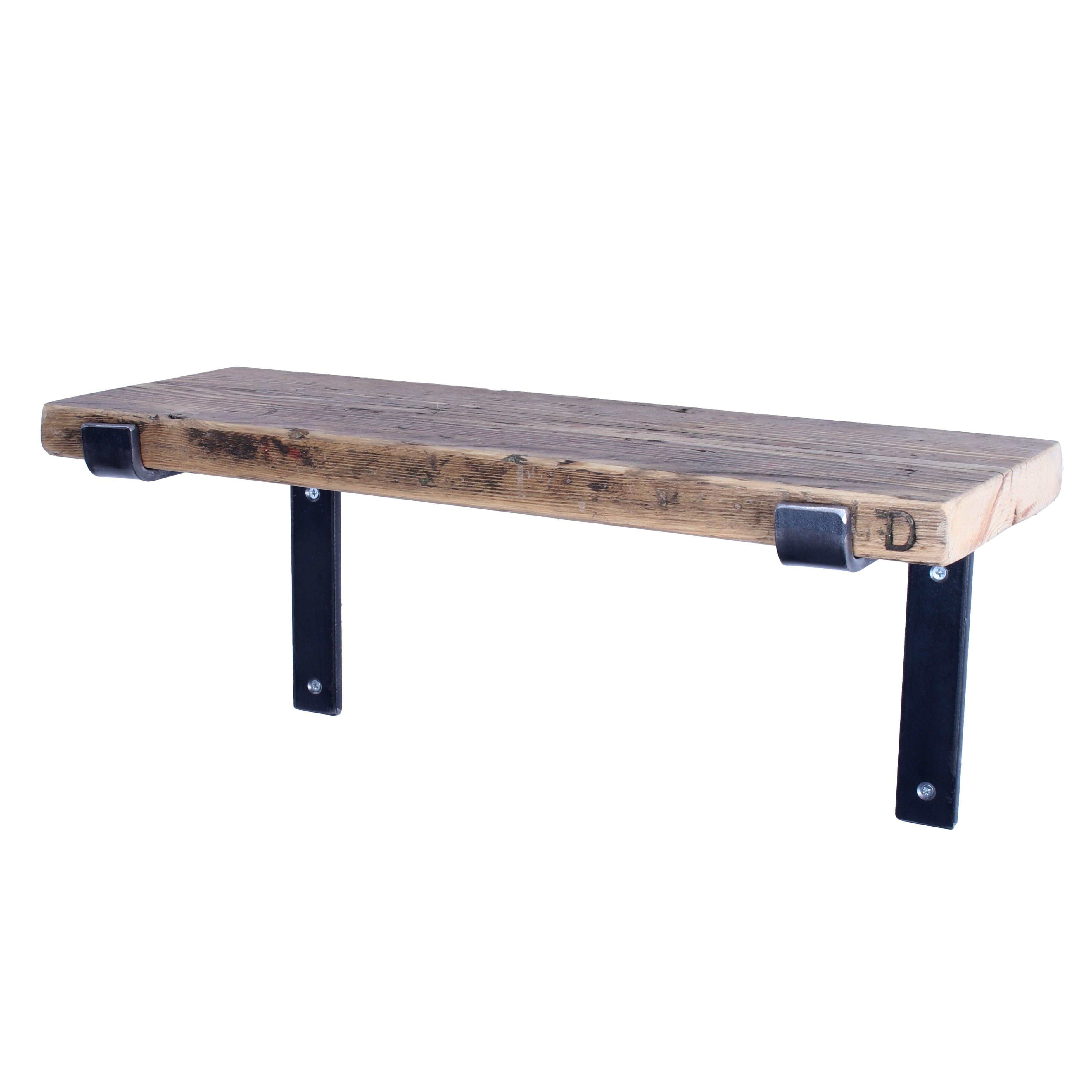 Crest and Weave, Scaffold Board Shelf, 220mm, Folded Brackets, Rustic — main product photo