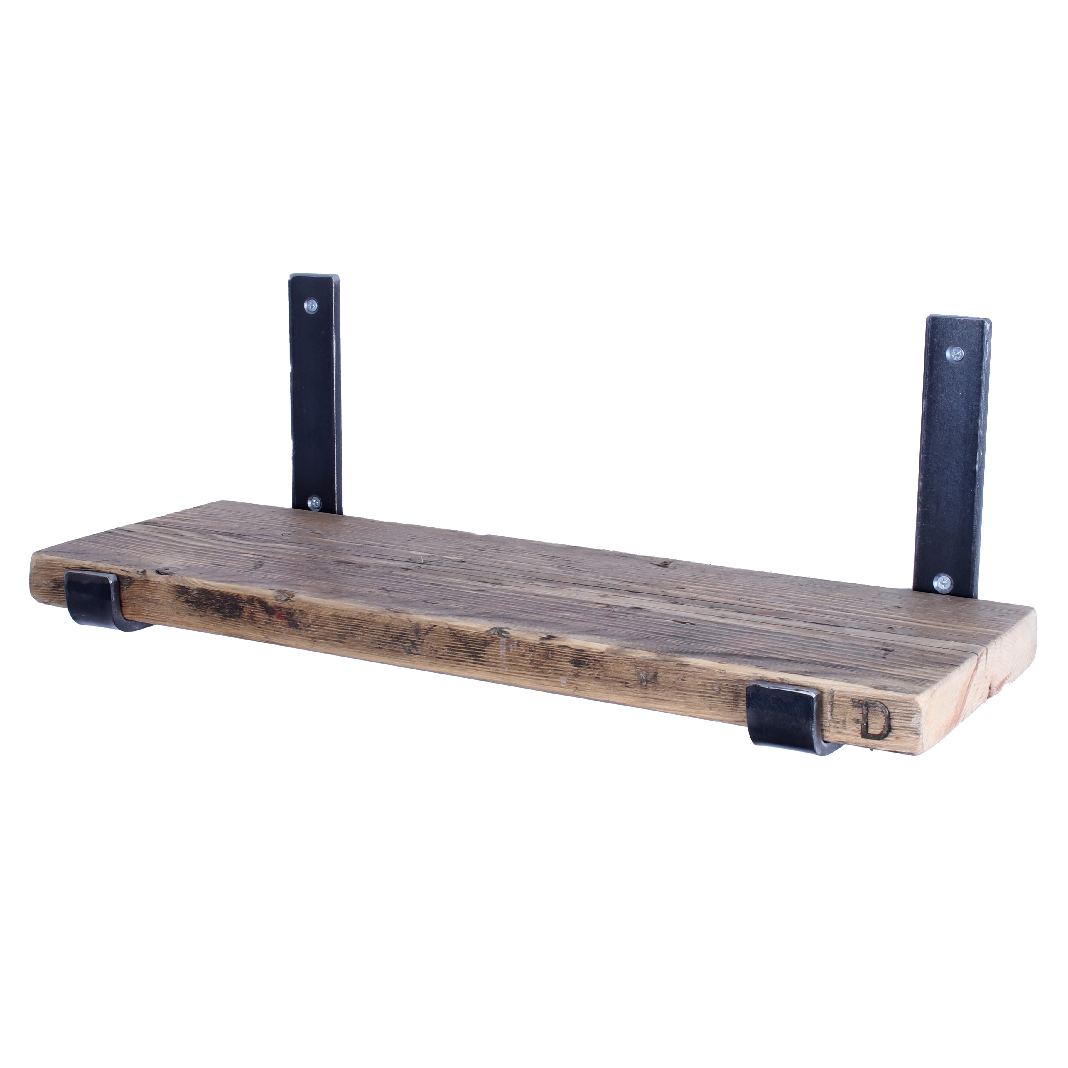 Crest and Weave, Reclaimed Scaffold Shelf, 220mm, Folded Brackets, Rustic — main product photo