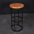 Crest and Weave, Solid Oak Bar Stool, 420mm Dia, 810mm Height, Rustic — side view