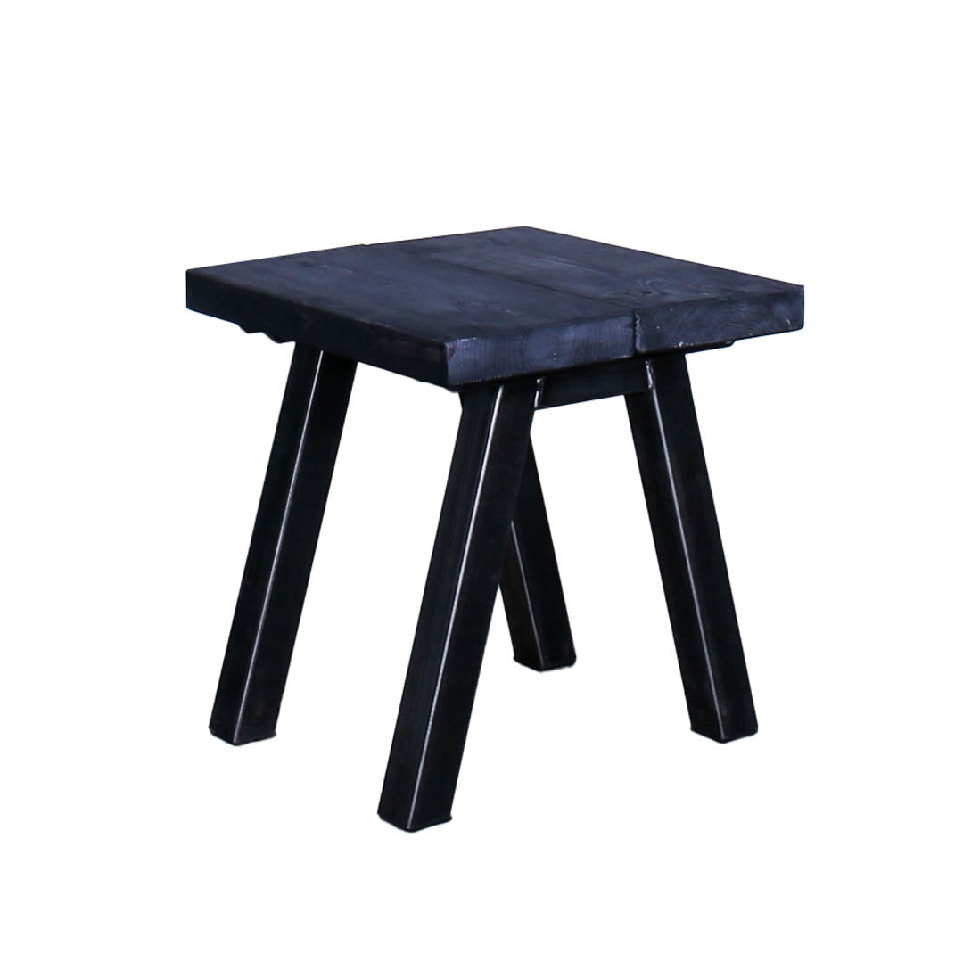 Crest and Weave, Solid Oak Low Stool, 440×440mm, 48mm × 460mm, Rustic — top view