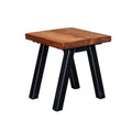 Crest and Weave, Solid Oak Side Table, 440×440mm, 48mm Top, Rustic — wood grain detail