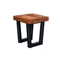 Crest and Weave, Solid Oak Stool, 440mm×440mm, 470mm Height, Rustic — leg and frame detail