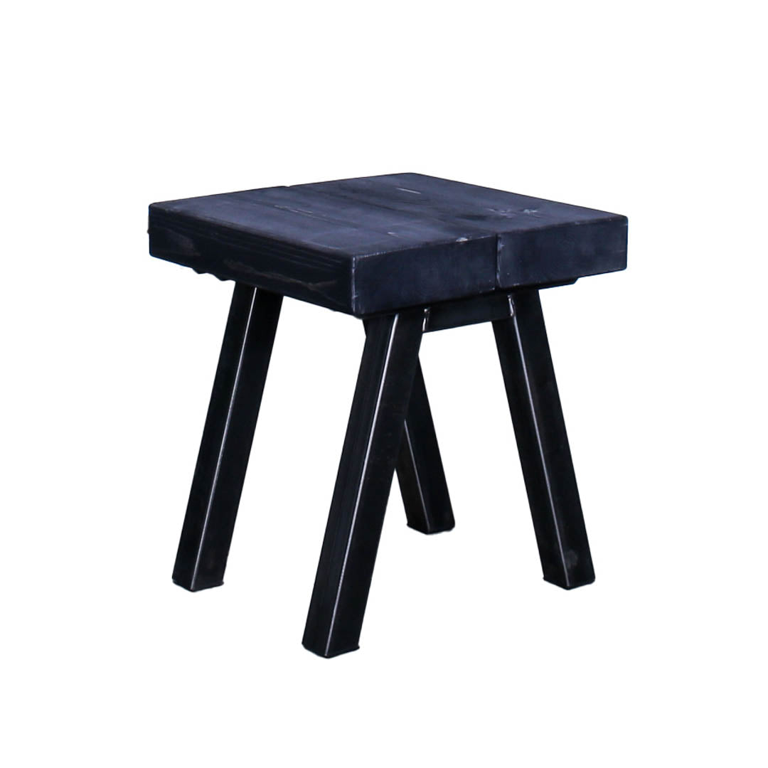 Crest and Weave, Solid Oak Stool, 440×440mm Seat, 470mm Height, Rustic — top view