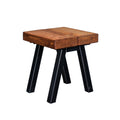 Crest and Weave, Solid Oak Stool, 440×440mm Seat, 470mm Height, Rustic — leg and frame detail