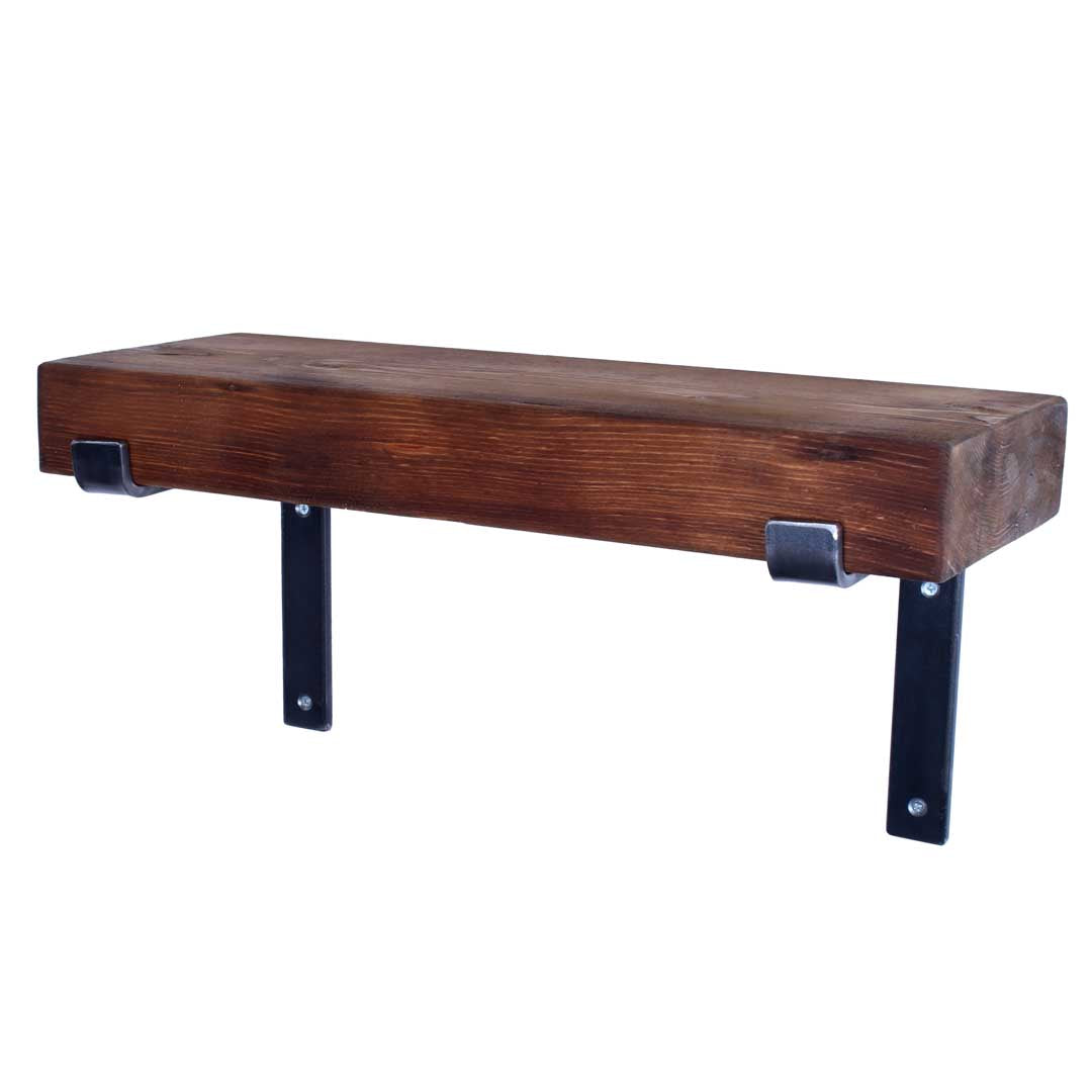 Crest and Weave, Pine Shelf, 220mm Wide, 70mm High, Rustic — side view